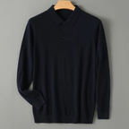 Polo Manches Longues en Laine Homme Bréhat – Polo Maille Chaud et Extensible