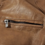Blouson en Cuir Vintage Homme Constant – Veste Cuir Patinée à Col en Velours Côtelé