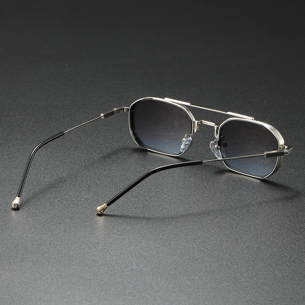 Lunettes de Soleil Aviateur Rétro Homme Juan-les-Pins – Monture Aluminium Légère, Verres Dégradés UV400