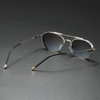 Lunettes de Soleil Aviateur Rétro Homme Juan-les-Pins – Monture Aluminium Légère, Verres Dégradés UV400