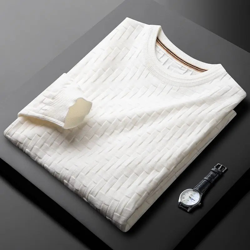 Pull Jacquard en Laine Homme Colmar – Haut Manches Longues Maille Texturée Extensible