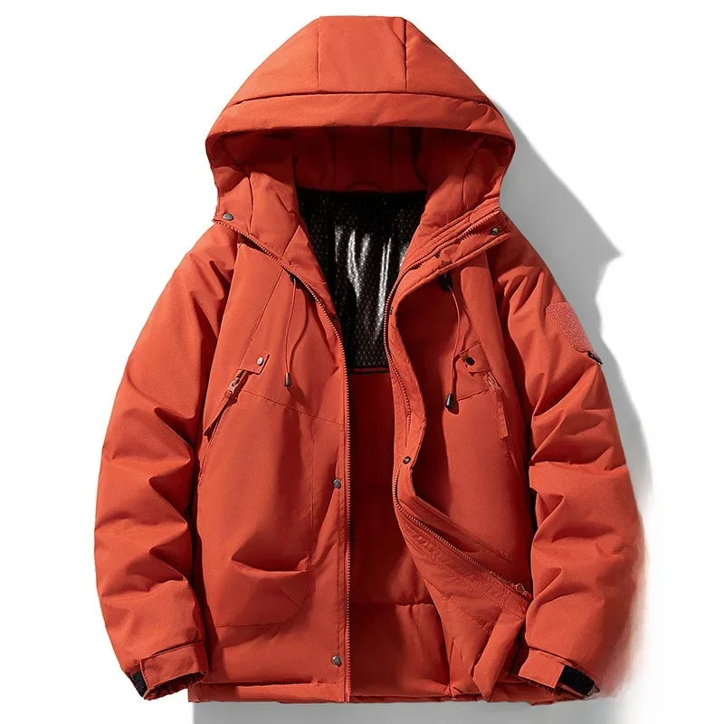 Manteau à Capuche Homme Brécourt – Doudoune Imperméable Garnie de Duvet de Canard, Chaude et Légère