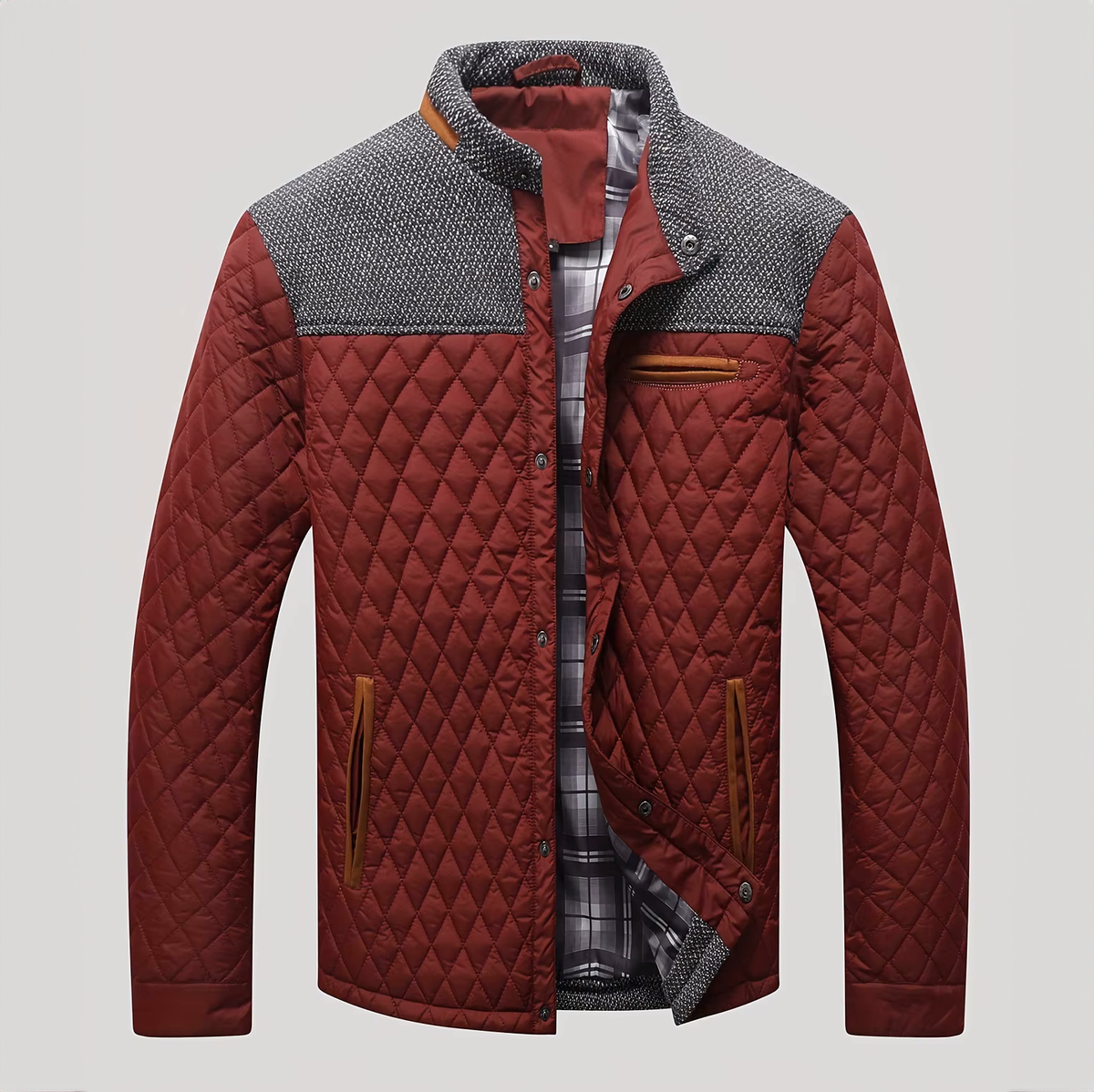 Veste Matelassée Homme Normandie – Veste Légère Matelassée à Épaulettes et Pressions Cachées