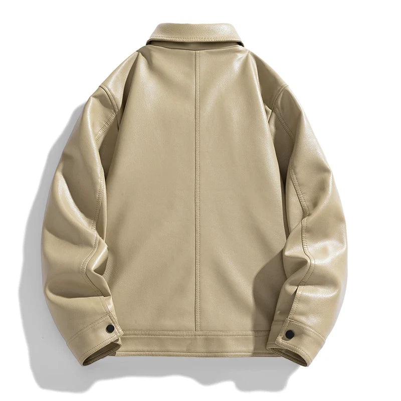 Blouson Aviateur en Cuir Homme Belmont – Bomber Cuir Grain Souple à Col Montant