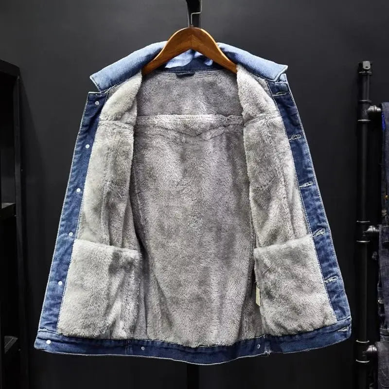 Veste en Jean Homme Marceau – Veste Denim Délavée Vintage Boutonnée, Doublure Coton