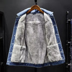 Veste en Jean Homme Marceau – Veste Denim Délavée Vintage Boutonnée, Doublure Coton