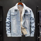 Veste en Jean Homme Marceau – Veste Denim Délavée Vintage Boutonnée, Doublure Coton
