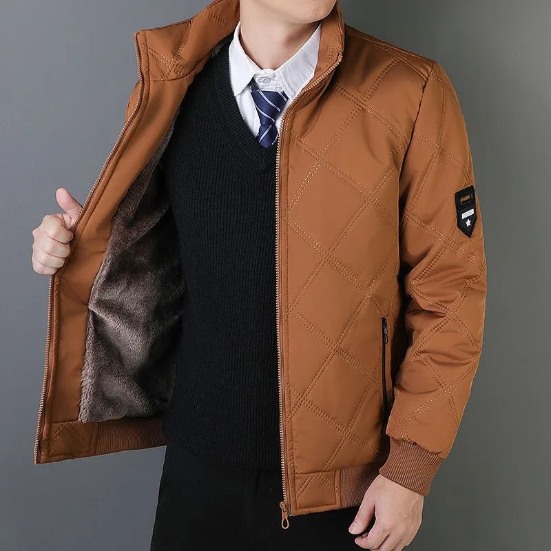 Manteau Matelassé Homme Chamonix – Manteau Chaud Doublé Polaire Coton à Motif Losange