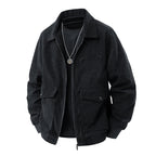 Veste en Velours Côtelé Homme Carnac – Veste Trucker Zippée Multi-Poches Style Rétro