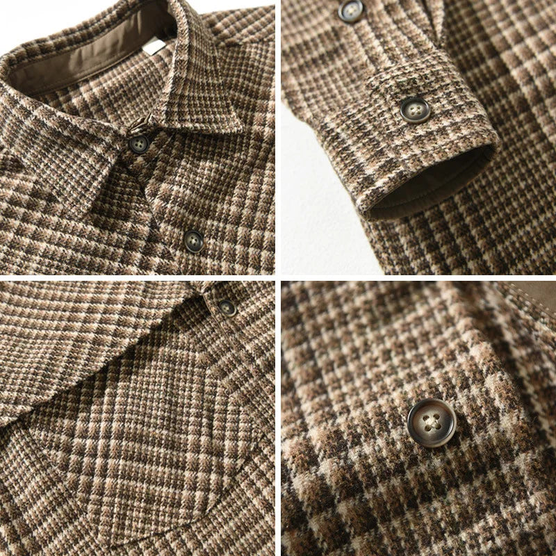Chemise à Carreaux Homme Hyères – Chemise en Laine et Coton Workwear Manches Longues