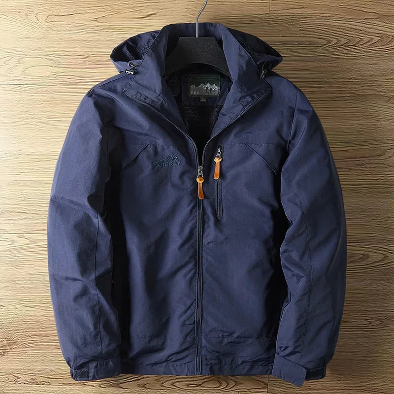 Veste à Capuche Imperméable Homme Briançon – Parka Coupe-Vent Isolante avec Cordon de Serrage