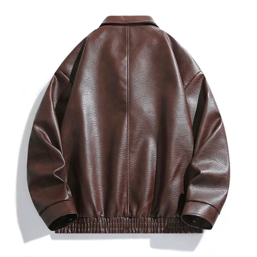 Blouson Aviateur en Cuir Vintage Homme Tarbes – Bomber Cuir Brut Zippé à 3 Poches