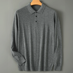 Polo Manches Longues en Laine Homme Bréhat – Polo Maille Chaud et Extensible