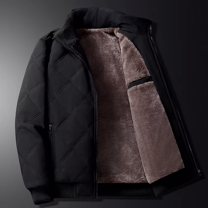 Manteau Matelassé Homme Chamonix – Manteau Chaud Doublé Polaire Coton à Motif Losange