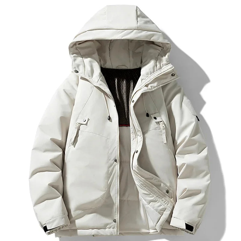 Manteau à Capuche Homme Brécourt – Doudoune Imperméable Garnie de Duvet de Canard, Chaude et Légère