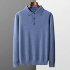 Polo Manches Longues en Laine Mérinos Homme Vernon – Polo Maille Élégant et Extensible