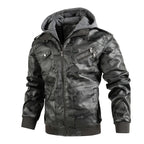 Blouson en Cuir Camouflage Homme Colombier – Veste Cuir Véritable Motif Camouflage Vintage à Capuche