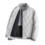 Blouson en Cuir Pleine Fleur Homme Clément – Veste Cuir Matelassée Vintage à Boutons Pression