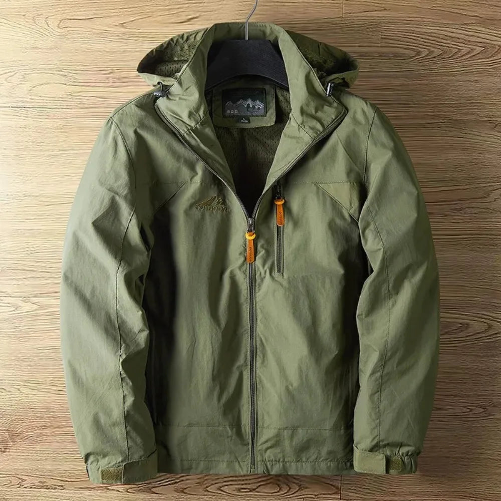 Veste à Capuche Imperméable Homme Briançon – Parka Coupe-Vent Isolante avec Cordon de Serrage