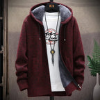 Sweat à Capuche Long Zippé Homme Hardelot – Hoodie Gaufré Doublé Polaire Coupe Longue