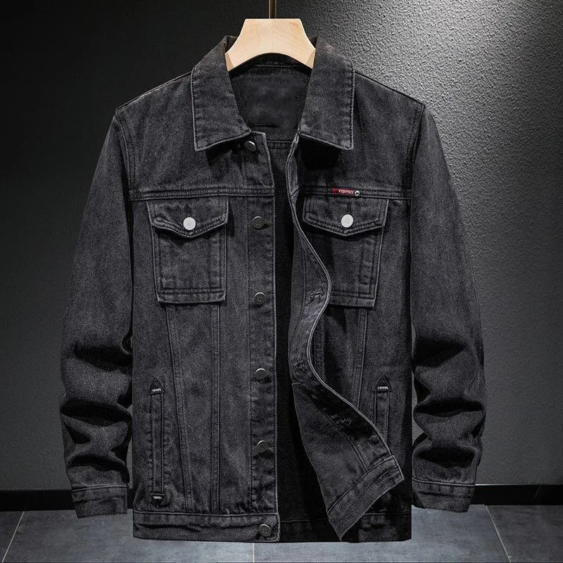 Veste en Jean Trucker Homme Lozère – Veste Denim Délavée Boutonnée à Col Classique