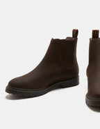 Bottines Imperméables en Nubuck Homme Rivoli – Boots à Élastiques Marron Foncé, Style Smart Casual