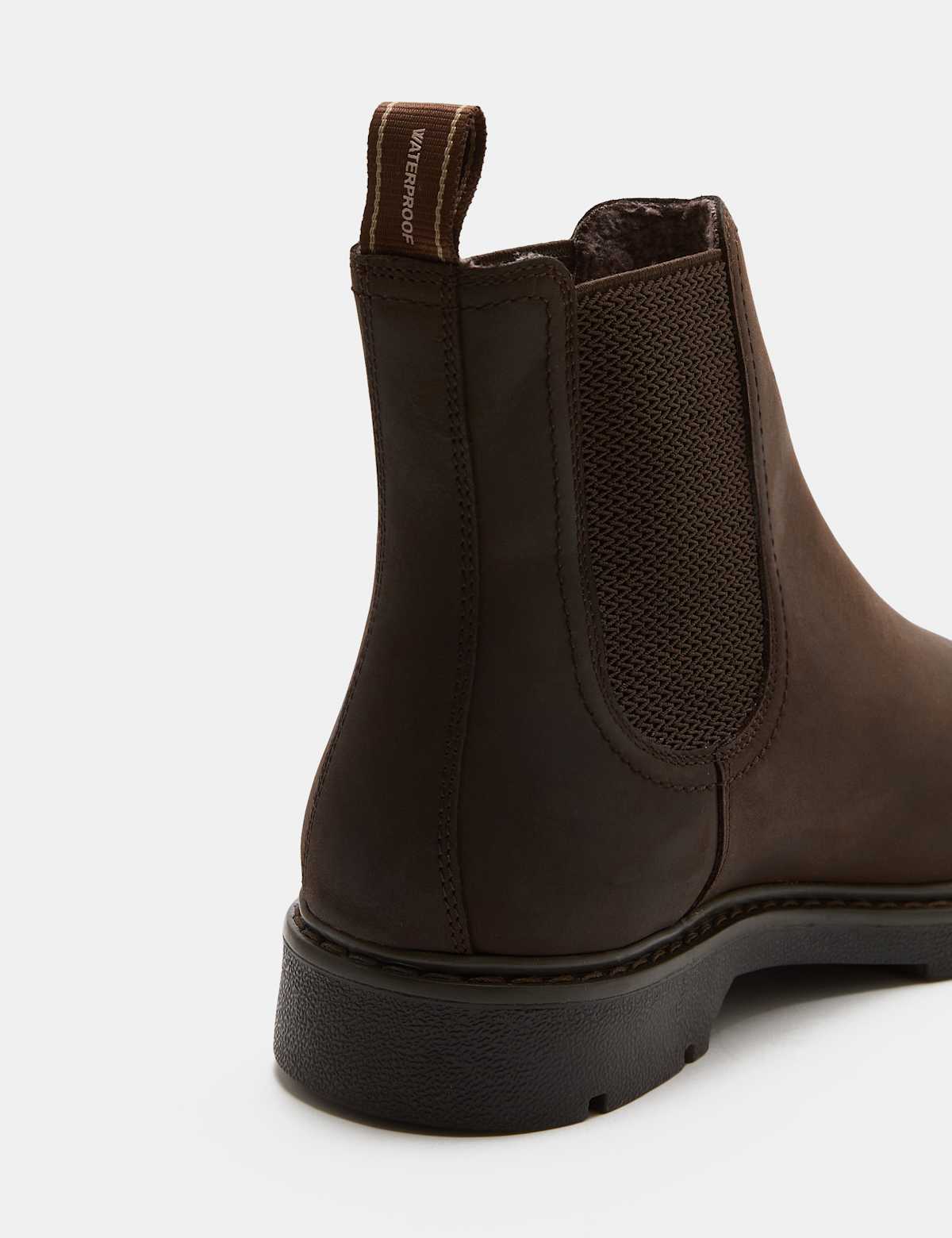 Bottines Imperméables en Nubuck Homme Rivoli – Boots à Élastiques Marron Foncé, Style Smart Casual