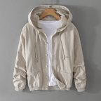 Veste à Capuche en Lin Homme Ferret – Hoodie Lin et Coton Boutonné, Léger et Respirant