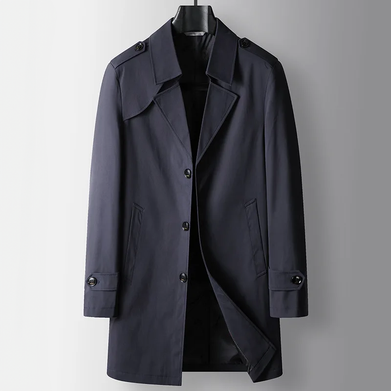 Pardessus Homme Duras – Manteau Mi-Long Ajusté à Épaulettes et Boutonnage Trois Boutons