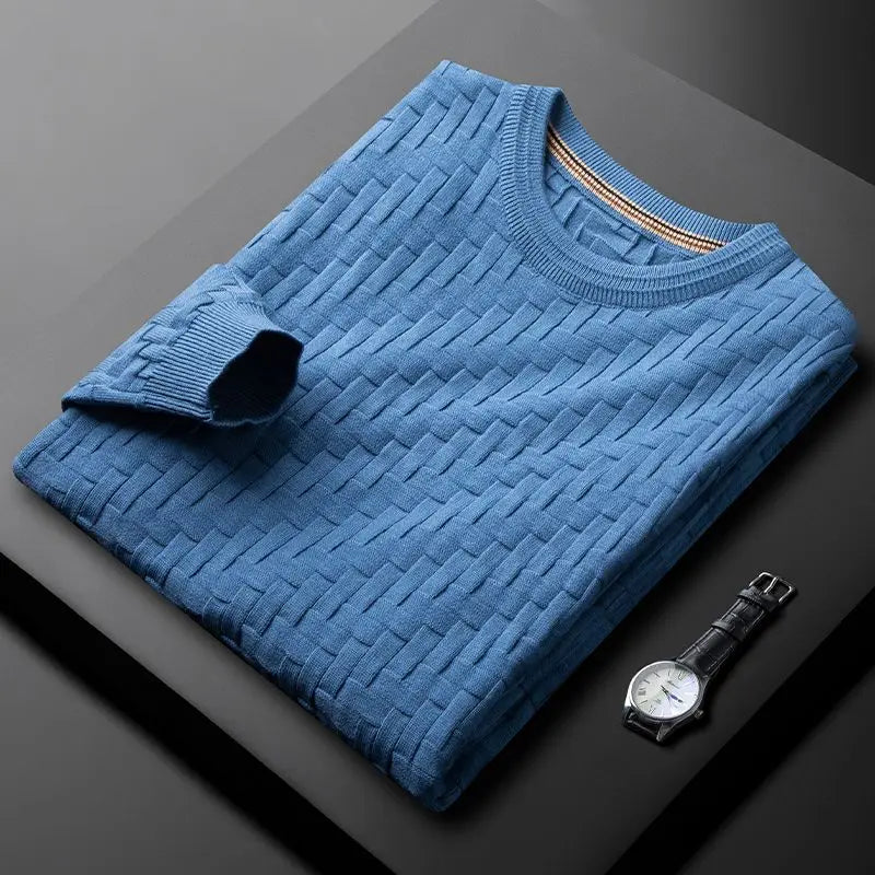 Pull Jacquard en Laine Homme Colmar – Haut Manches Longues Maille Texturée Extensible