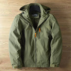 Veste à Capuche Imperméable Homme Briançon – Parka Coupe-Vent Isolante avec Cordon de Serrage