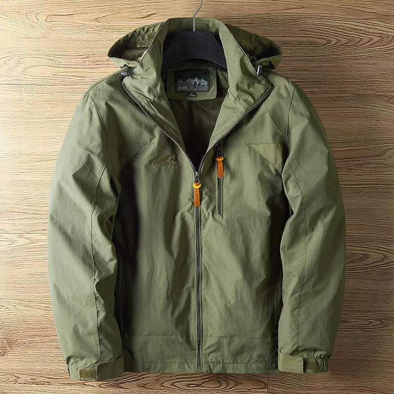 Veste à Capuche Imperméable Homme Briançon – Parka Coupe-Vent Isolante avec Cordon de Serrage