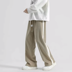 Pantalon en Velours Côtelé Homme Fréjus – Jogging Décontracté à Bandes Rétro et Cordon