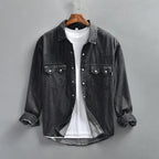 Chemise Western en Jean Homme Camargue – Chemise Denim Manches Longues à Pressions Nacrées