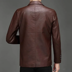 Veste en Simili Cuir Homme Cannes – Blouson Boutonné Style Italien Années 60, Finition Mate