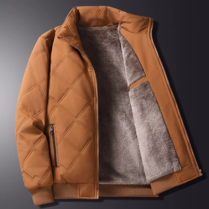 Manteau Matelassé Homme Chamonix – Manteau Chaud Doublé Polaire Coton à Motif Losange