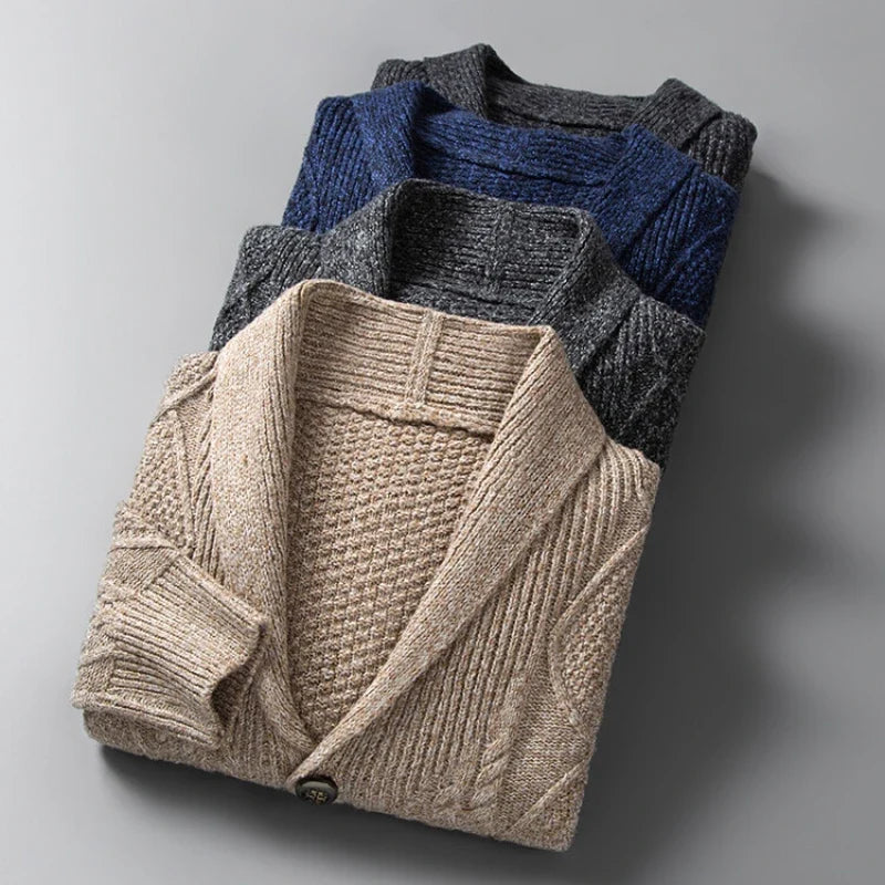Blazer en Maille Homme Marly – Veste Tricotée Douce à Motif Tressé, Coupe Décontractée