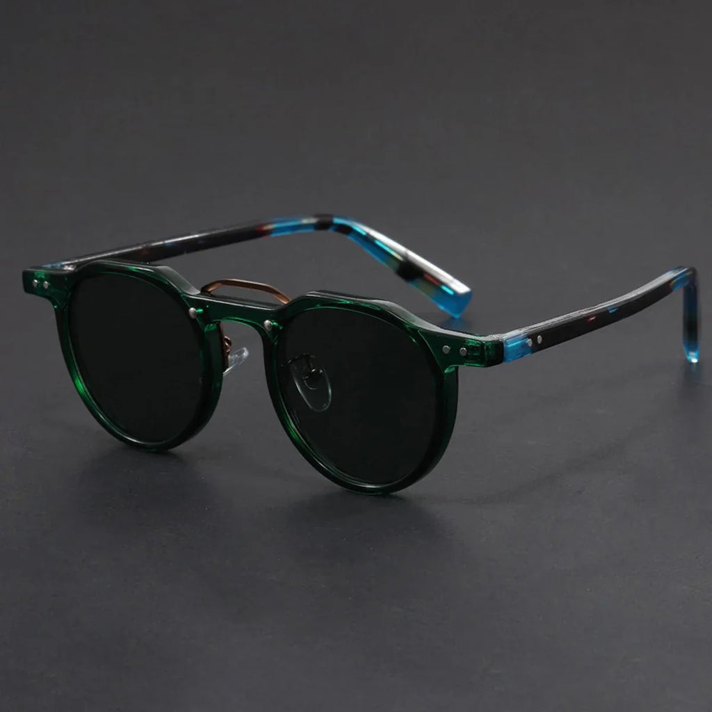 Lunettes de Soleil Rondes Polarisées Homme Antibes – Monture Rétro, Verres Anti-Rayures