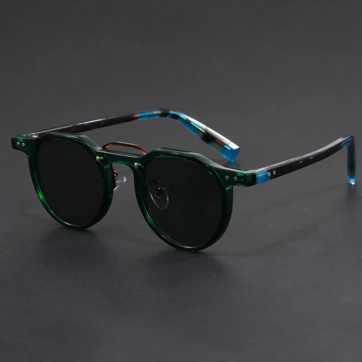 Lunettes de Soleil Rondes Polarisées Homme Antibes – Monture Rétro, Verres Anti-Rayures