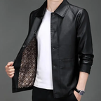 Veste en Simili Cuir Homme Cannes – Blouson Boutonné Style Italien Années 60, Finition Mate