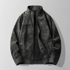 Veste en Daim Italien Homme Kerlouan – Blouson Suède Rétro à Poches et Poignets Zippés