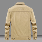 Veste de Terrain Homme Fougères – Manteau Imperméable Coupe-Vent Isolé à Boutons Pression