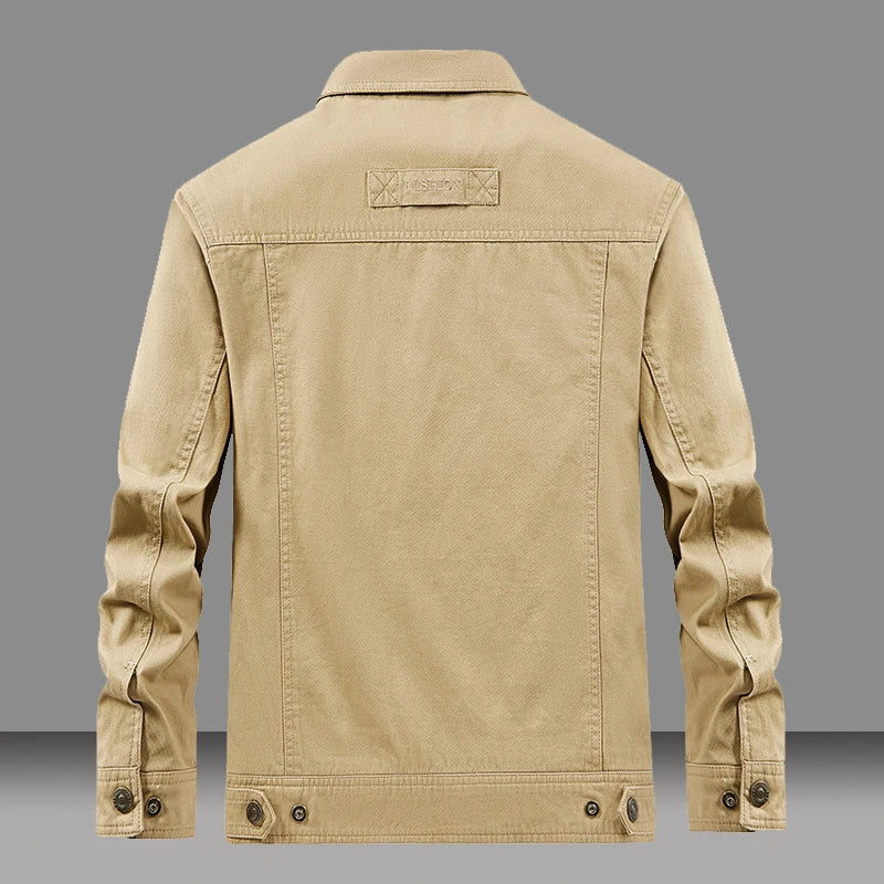 Veste de Terrain Homme Fougères – Manteau Imperméable Coupe-Vent Isolé à Boutons Pression