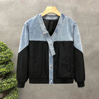 Veste Vintage Homme Étretat – Blouson en Coton à Pressions et Finitions Denim