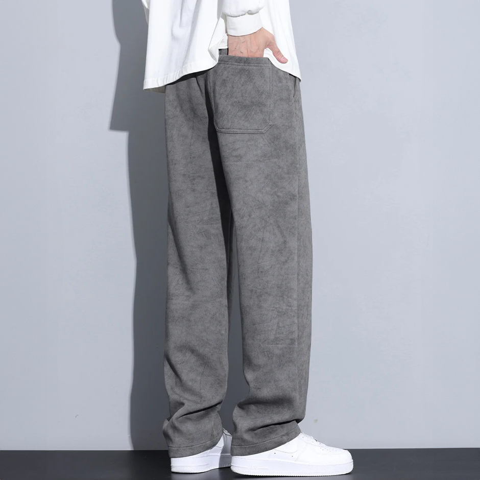 Pantalon Jogging en Coton Homme Saint-Malo – Jogger Décontracté Délavé à Cordon et Poches Profondes