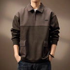Pull Demi-Zip Homme Cévennes – Sweat Col Camionneur Bicolore à Poches à Rabat