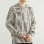 Pull Torsadé en Laine Homme Mont-Blanc – Pull Épais Maille Torsadée Col Rond