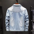 Veste en Jean Homme Marceau – Veste Denim Délavée Vintage Boutonnée, Doublure Coton