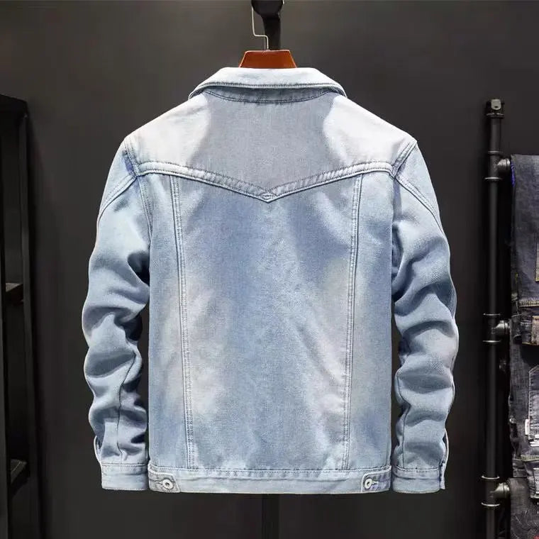 Veste en Jean Homme Marceau – Veste Denim Délavée Vintage Boutonnée, Doublure Coton