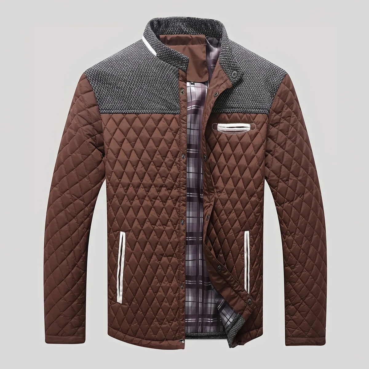 Veste Matelassée Homme Normandie – Veste Légère Matelassée à Épaulettes et Pressions Cachées